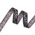 Ruban jacquard floral noir 2cm avec broderie pour accessoires de vêtements ethniques - 【2cm*50 Yards】 Noir