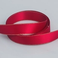 Dark red satin polyester ribbon with gold stitched edges for gift wrapping and DIY crafts - Wine Red Gold Edge (260)