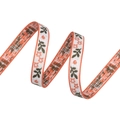 White floral jacquard ribbon with orange trim and green plant patterns for garments - 3# Green Orange Leaves