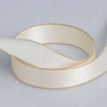 Creamy white satin ribbon with elegant gold metallic edges for gift wrapping decor - Champagne Gold Edge (028)
