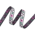 Ethnic floral jacquard ribbon with white base and pink flowers for DIY sewing - 1# Red White Leaves
