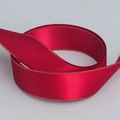 Dark red satin ribbon with gold stitched edges for gift wrapping and DIY crafts - Wine Red Gold Edge (260)