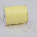 Light yellow transparent chiffon ribbon on a white spool for DIY gift wrapping - 0.6cm*50 Yards / Yellow