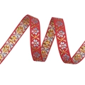 Red 1.3cm vintage floral embroidery ribbon for dress necklines and sleeve cuffs - Red (2#)
