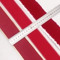 Rubans de Noël rouges avec bord blanc en laine et liseré doré pour cadeaux DIY et nœuds - Style de largeur personnalisable / Taille Personnalisée