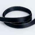 Polished black satin ribbon with metallic silver edges for DIY gift wrapping and crafts - Black Silver Edge (030)