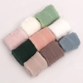 Close-up of nine assorted pastel frayed edge chiffon ribbons for wedding gift wrapping - Multicolor Set