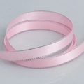 Light pink polyester satin ribbon with silver metallic edges for DIY gift wrapping - Pink Silver Edge (123)