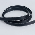 Polyester ribbon in black with silver stitched edges for gift wrapping and DIY crafts - Black Silver Edge (030)
