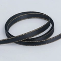 Black polyester satin ribbon with gold stitched edges for DIY gift floral packaging - Black Gold Edge (030)