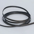 Polyester satin ribbon in black with elegant gold metallic stitched edges for gift DIY - Black Gold Edge (030)