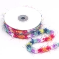 Regenboog pluizig pompon gebreid touw op rol voor DIY kleding en accessoires - Fijne Stijl / Kleurrijk