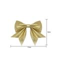 Golden swallowtail glitter bow with star sequins for Christmas wreaths, 17x14cm size - 14*17cm
