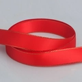 Deep red polyester satin ribbon with gold metallic edges for gift packaging and DIY crafts - Red Gold Edge (235)