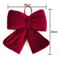 Lazo navideño de terciopelo rojo oscuro, adorno festivo grande de 20 cm para árbol - Mediano (20cmx20cm)