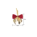Red velvet and gold metallic decorative Christmas bow with gold twist tie, 5.5cm size - 5.5*5.5cm / Red + Gold