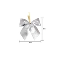 Silver foil Christmas bow with gold twist tie for DIY holiday decoration, 8x8cm - 8*8cm / Silver