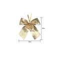 Golden 8cm x 8cm metallic bow decoration with ties for DIY Christmas tree ornament - 8*8cm / Gold
