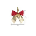 Red and gold flocked 8cm Christmas bow with metallic texture for festive DIY decoration - 8*8cm / Red + Gold
