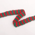 Mini sciarpa lavorata a maglia a righe rosse e verdi per decorazione bambola Natale - Strisce Rosse e Verdi