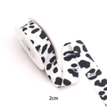 Cinta de sarga de 2cm con estampado de vaca en carrete para manualidades DIY - Estilo Estrecho / Negro & Blanco