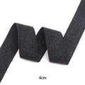 Schwarzes gestreiftes Band mit feiner Textur und 4 cm Breite für Haarschmuck - Breite Version Kurze Rolle (WI10273) / Schwarz