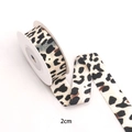 2cm wide leopard print twill ribbon spool for DIY handmade hair bows and crafts - Narrow Style / Light Coffee