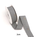 Nastro pied-de-poule bianco e nero da 2cm con api dorate su rocchetto bianco - 2cm / Ape Oro Nero (4#)