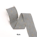 4cm houndstooth ribbon with gold bee flocking dots on white plastic spool - 4cm / Black Gold Bee (4#)