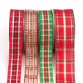 2,5 cm Weihnachtsband mit rot-grünem Karomuster für DIY-Geschenkverpackungen - Andere Farben Anpassbar