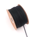 Black 0.3cm ruffled polyester ribbon roll for DIY crafts and gift hair accessories - Black