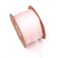 Hellrosa Rüschenband aus Polyester auf einer braunen Papierrolle für Bastelarbeiten - Große Bulk Spule / Rosa