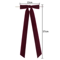 Fiocco in velluto bordeaux con lunghi nastri, larghezza 22cm e lunghezza 57cm, decori - Borgogna (22cm x 60cm)