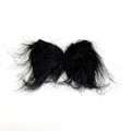 Lazo decorativo de felpa negra hecho a mano para accesorios de pelo navideños DIY - Negro (10*15cm)