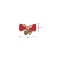 Lazo de Navidad rojo con campanas doradas y hojas, 5cm para decoraciones de bricolaje - Lazo Campana Hoja Dorada Borde Dorado