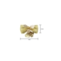 Christmas bow decoration with golden bells and leaves measuring 5x2.5cm size - Gold Mesh Gold Bead Gold Leaf Bow