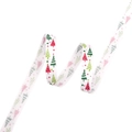 Nastro grosgrain bianco da 1cm con motivi ad albero di Natale per creazioni fai-da-te - Nastro Bianco (100 Yard) - Albero Tricolore