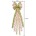 Christmas bow in red, green, and white polka dots with long streamers measuring 33x113cm - Red Green Polka Dot (33cm*111cm)