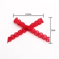 Red 0.3cm double-edge polyester ribbon bow for DIY crafts and nail art 2.5x2cm - 2.5cmx2cm / Red