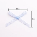 Light blue 2.5cm lace bow knot accessory for DIY crafts and garment decoration - 2.5cmx2cm / Blue