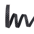 1cm black ribbon with white polka dots on roll for DIY craft and gift wrapping - Black