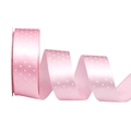 Nastro in raso rosa a pois bianchi, 2,5 cm di larghezza, rotolo per regali e decorazioni DIY - 2,5 cm di Larghezza * 20 Yard / Rosa