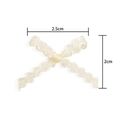 Creamy white 2.5cm polyester ribbon bow with wavy edges for DIY crafts and sewing - 2.5cmx2cm / Off-white