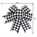 Klassische schwarz-weiß karierte Weihnachtsschleife 25x23cm für festliche DIY-Deko - 25cmx23cm / Schwarz-Weiß Kariert Schwalbenschwanz
