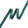 1cm dark green Christmas tree and snowflake pattern grosgrain ribbon for DIY gifts - Green Ribbon (20 Yards) - Three-Color Tree