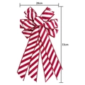 Red and white striped Christmas bow decoration for trees and wreaths, size 28cm x 53cm - Red White Diagonal Stripe (28x53cm)