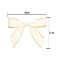 8cm Cremefarbene Satinschleife mit goldenem Glitzerrand für Geschenkboxen - Taillenumwickelte Schleife mit Goldrand (8cm*7cm)