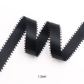 Cinta de satén negro de 1,5 cm con borde de picot para lazos de bricolaje y regalos - Cinta de Poliéster Negra con Borde Picot 1,5 cm * 10 Yardas