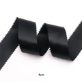 4cm black polyester ribbon with decorative picot edges for gift wrapping and DIY crafts - Picot Edge Black Polyester Ribbon 4cm*10 Yards