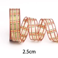 Nastro natalizio dorato da 2,5 cm con quadri rossi per confezioni regalo fai da te - 2.5cm*80 Yards / Oro